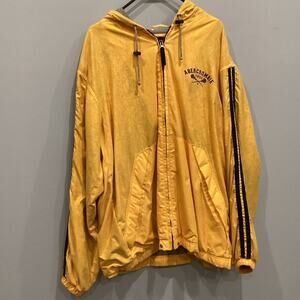 Vtg Abercrombie & Fitch Mens Full Zip Jacket M Lacrosse Yellow Preppy Y2K 90s